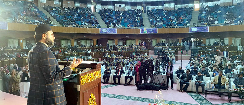 Dr Hassan Mohi ud Din Qadri addressing National Youth Awards ceremony