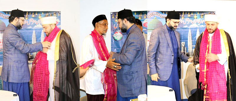 Dr Hassan Mohi-ud-Din Qadri speaks at a Milad gathering in Malaysia