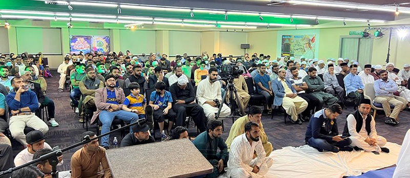 Dr Hassan Mohi-ud-Din Qadri speaks at a Milad gathering in Malaysia