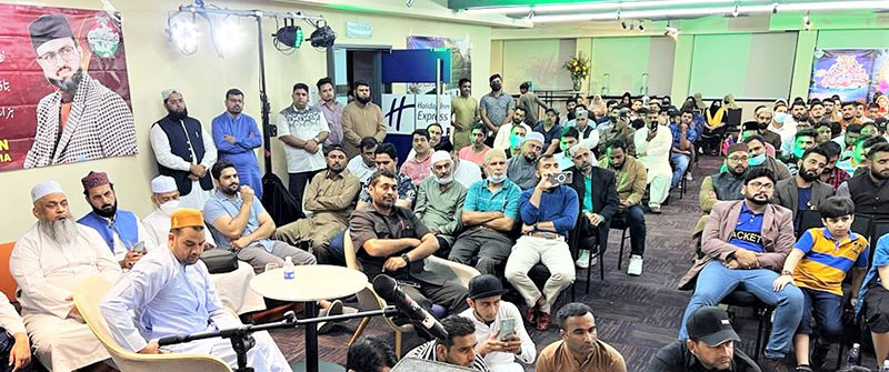 Dr Hassan Mohi-ud-Din Qadri speaks at a Milad gathering in Malaysia