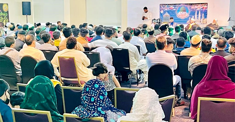 Dr Hassan Mohi-ud-Din Qadri speaks at a Milad gathering in Malaysia