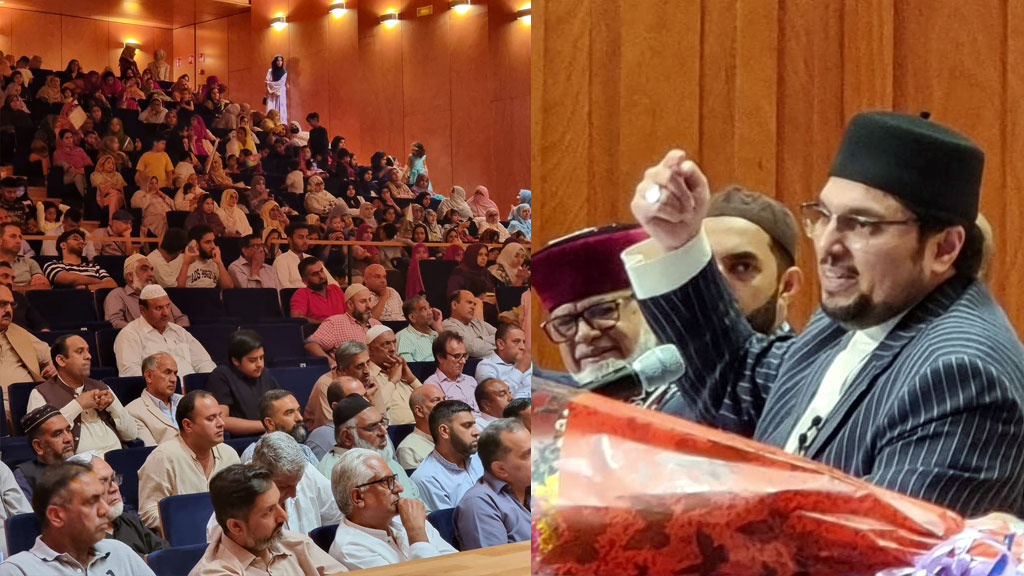 Dr Hussain Qadri addressing Milad conference in Spain