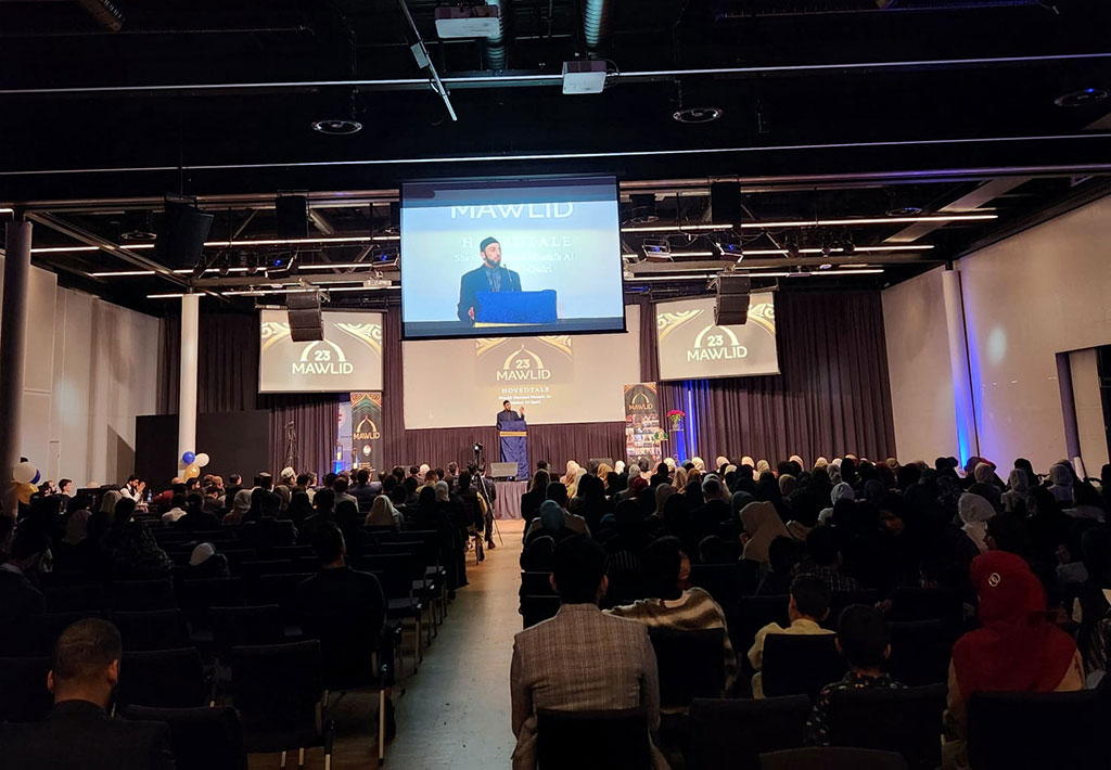 Shaykh Hammad addressing milad conference in Oslo Norway