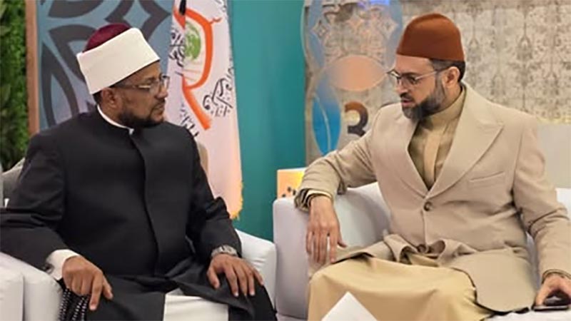 Professor Dr Hassan Mohi-ud-Din Qadri meeting Professor Dr muhammad Abdul Dayem Al Jundi during 36th international conference in Cairo
