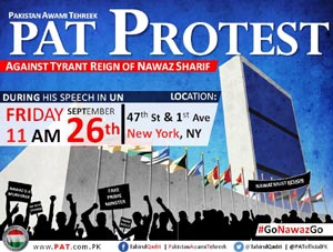 USA: PAT protest against the tyrant reign of Nawaz Sharif
