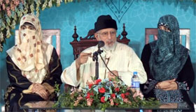 Dr Tahir-ul-Qadri addresses residents of Women’s Itikaf City 2015