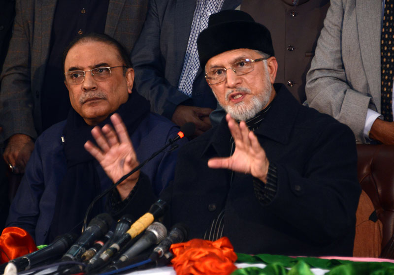 Asif Zardari and Dr Tahir-ul-Qadri demand Shehbaz Sharif’s resignation