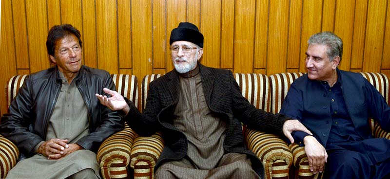 Imran Khan calls on Dr Tahir-ul-Qadri, mulls future course of action