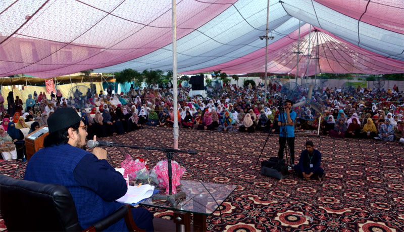 Dr Hussain Mohi-ud-Din Qadri addresses women residents Itikaf City Dr Hussain Mohi-ud-Din Qadri addresses women residents Itikaf City