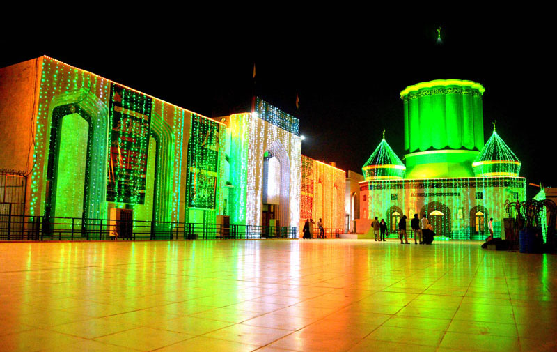 MQI Central Secretariat decorated with lights to mark the holy month of Rabi ul Awwal