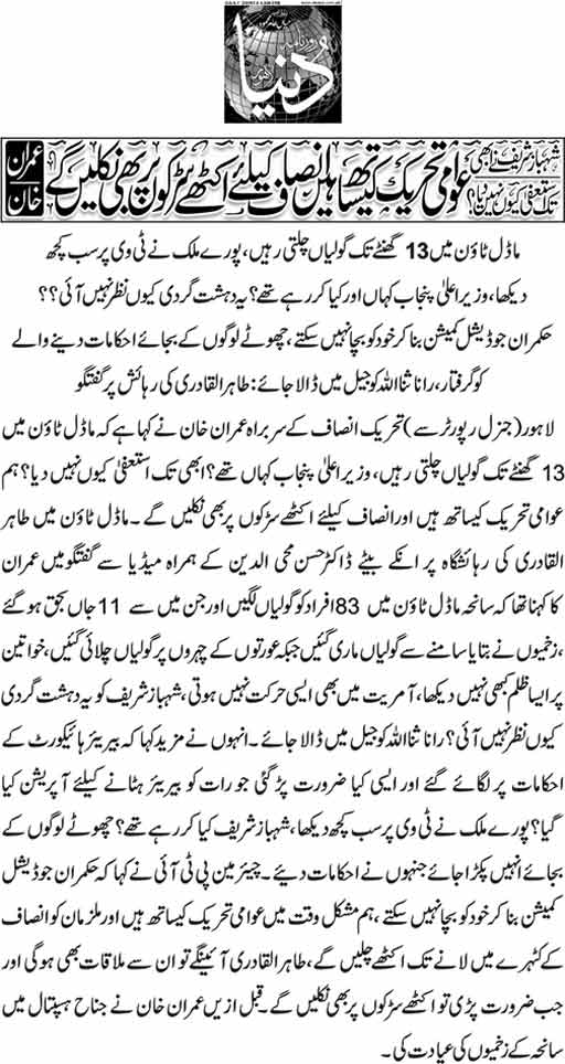 Print Media Coverage Daily Dunya Front Page